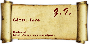 Géczy Imre névjegykártya
