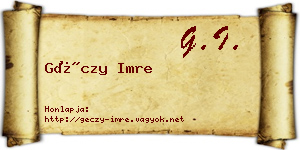 Géczy Imre névjegykártya