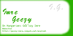 imre geczy business card